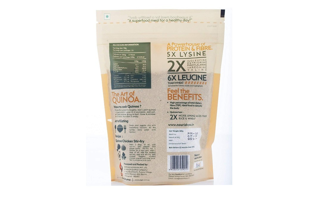 Nourish You Premium White Quinoa    Pack  500 grams